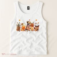 Halloween Boxer Dog Fall Coffee Pumpkin Spice Latte Tank Top thumb 2