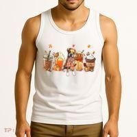 Halloween Boxer Dog Fall Coffee Pumpkin Spice Latte Tank Top thumb 3