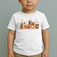 Halloween Boxer Dog Fall Coffee Pumpkin Spice Latte Toddler T-Shirt thumb 2