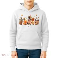 Halloween Boxer Dog Fall Coffee Pumpkin Spice Latte Kids Hoodie thumb 4