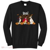 Halloween Boxer Dog Boo With Pumpkin Funny Gifts Sweatshirt thumb 0