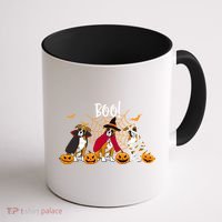 Halloween Boxer Dog Boo With Pumpkin Funny Gifts Coffee Mug thumb 1