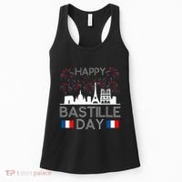 Happy Bastille Day France Paris French Flag Fireworks Women's Tank Top thumb 0