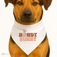 Howdy Bunny Easter Holiday USA-Made Doggie Bandana thumb 1