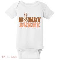 Howdy Bunny Easter Holiday Baby Bodysuit thumb 0