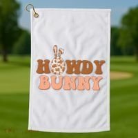 Howdy Bunny Easter Holiday Golf Towel thumb 1