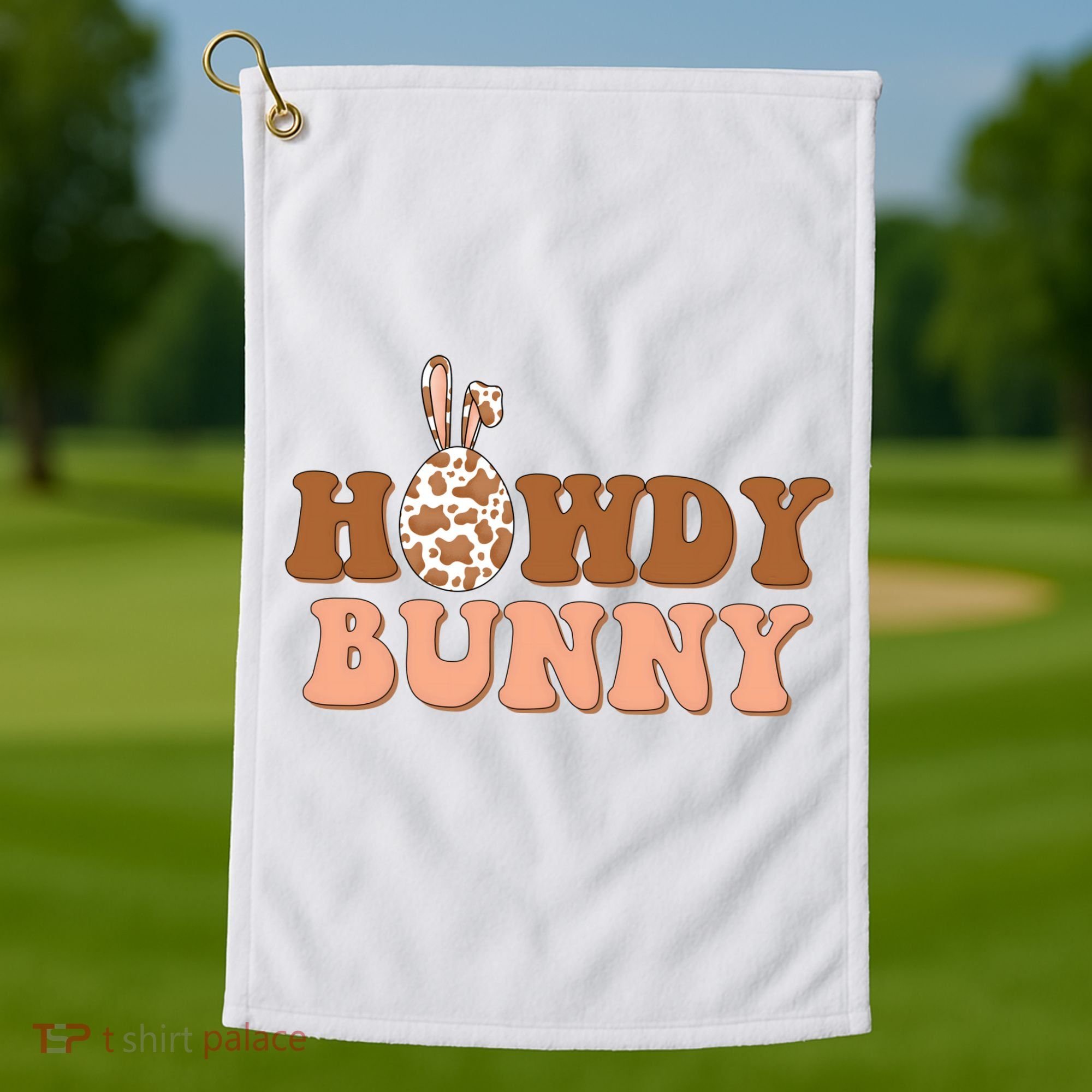 Howdy Bunny Easter Holiday Golf Towel