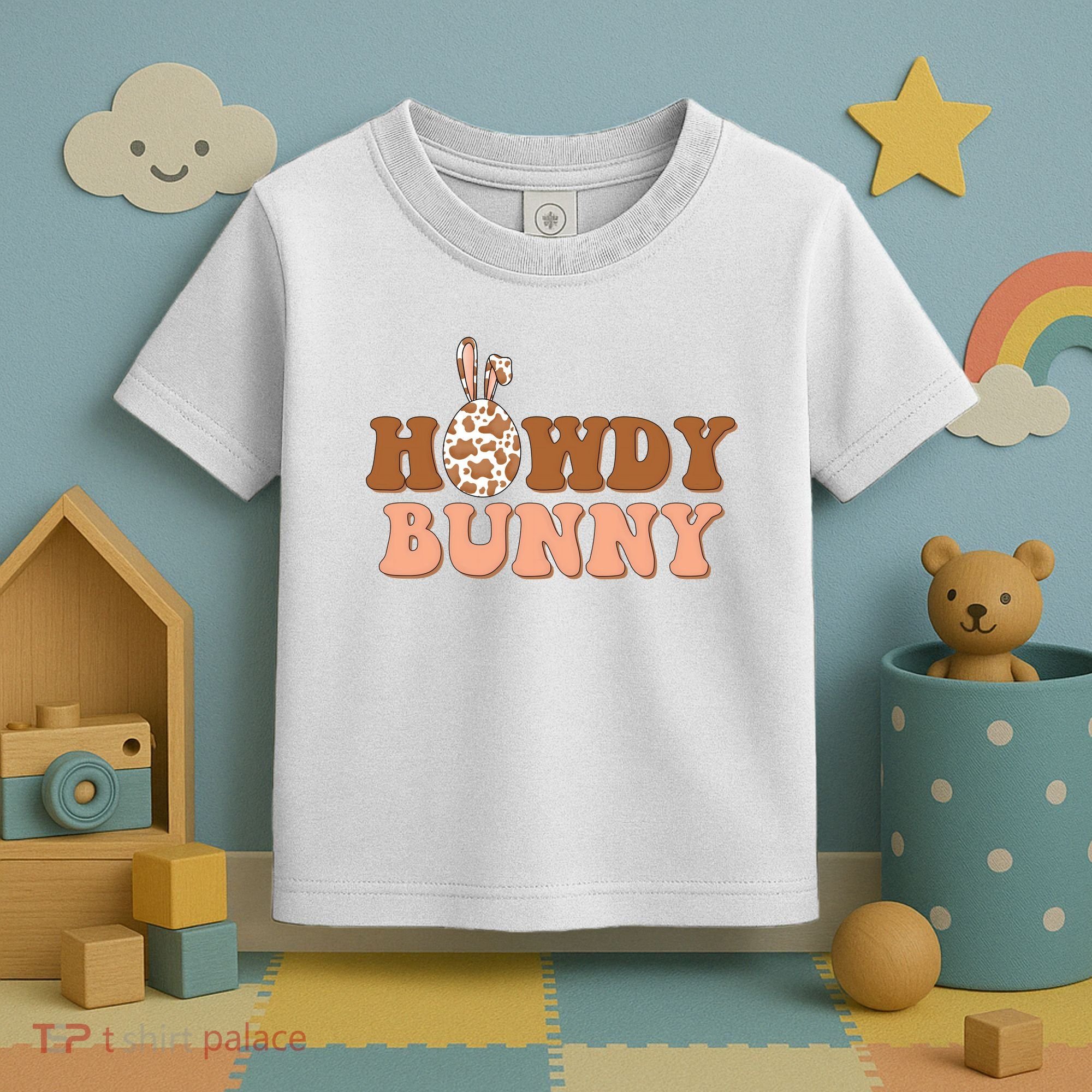 Howdy Bunny Easter Holiday Toddler T-Shirt