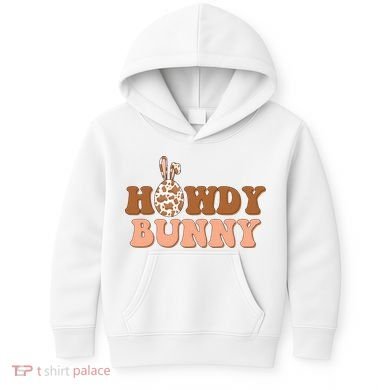 Howdy Bunny Easter Holiday Kids Hoodie