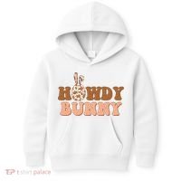 Howdy Bunny Easter Holiday Kids Hoodie thumb 0