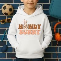 Howdy Bunny Easter Holiday Kids Hoodie thumb 2