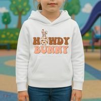 Howdy Bunny Easter Holiday Kids Hoodie thumb 3