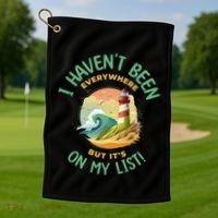 HavenT Been Everywhere But It’S On My List Travel Adventure Gift Golf Towel thumb 1