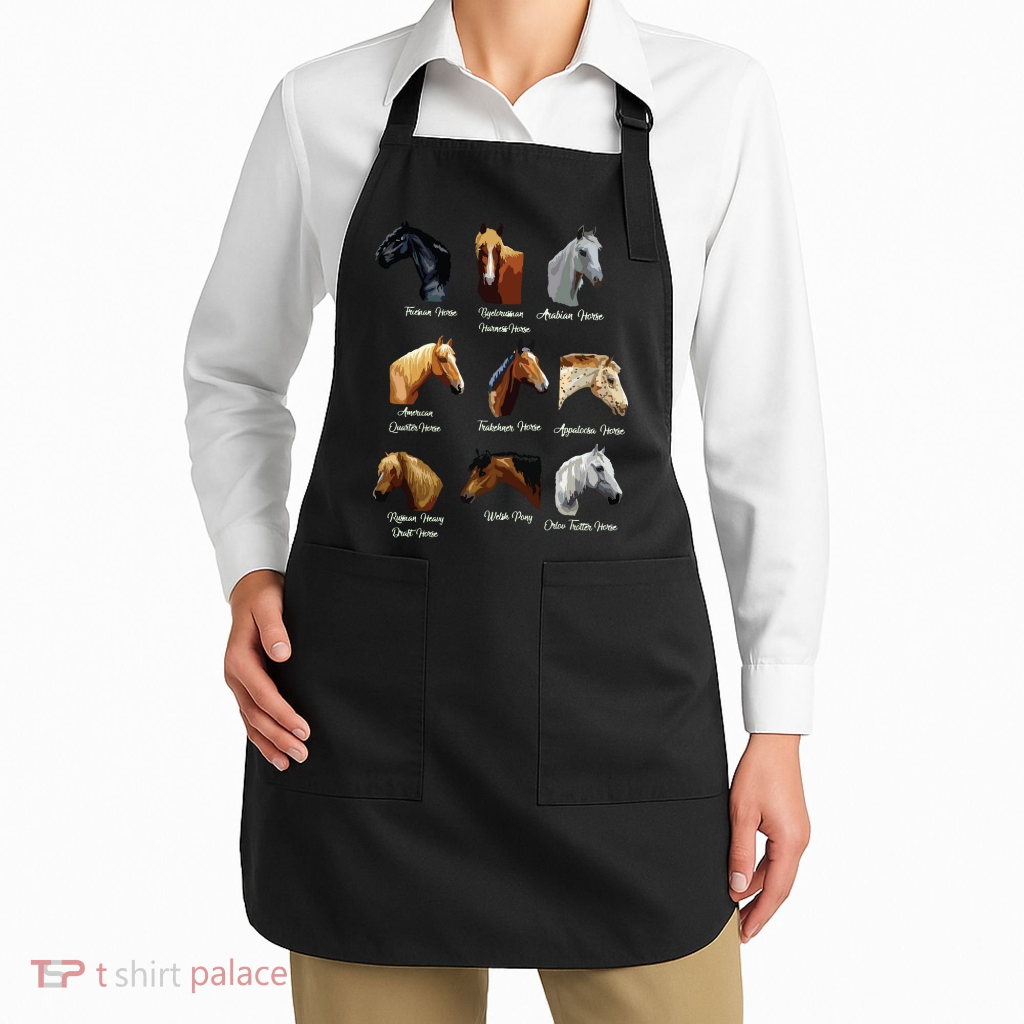 Horse Breeds Equestrian Horseback Riding Gift Apron
