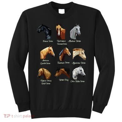 Horse Breeds Equestrian Horseback Riding Gift Sweatshirt