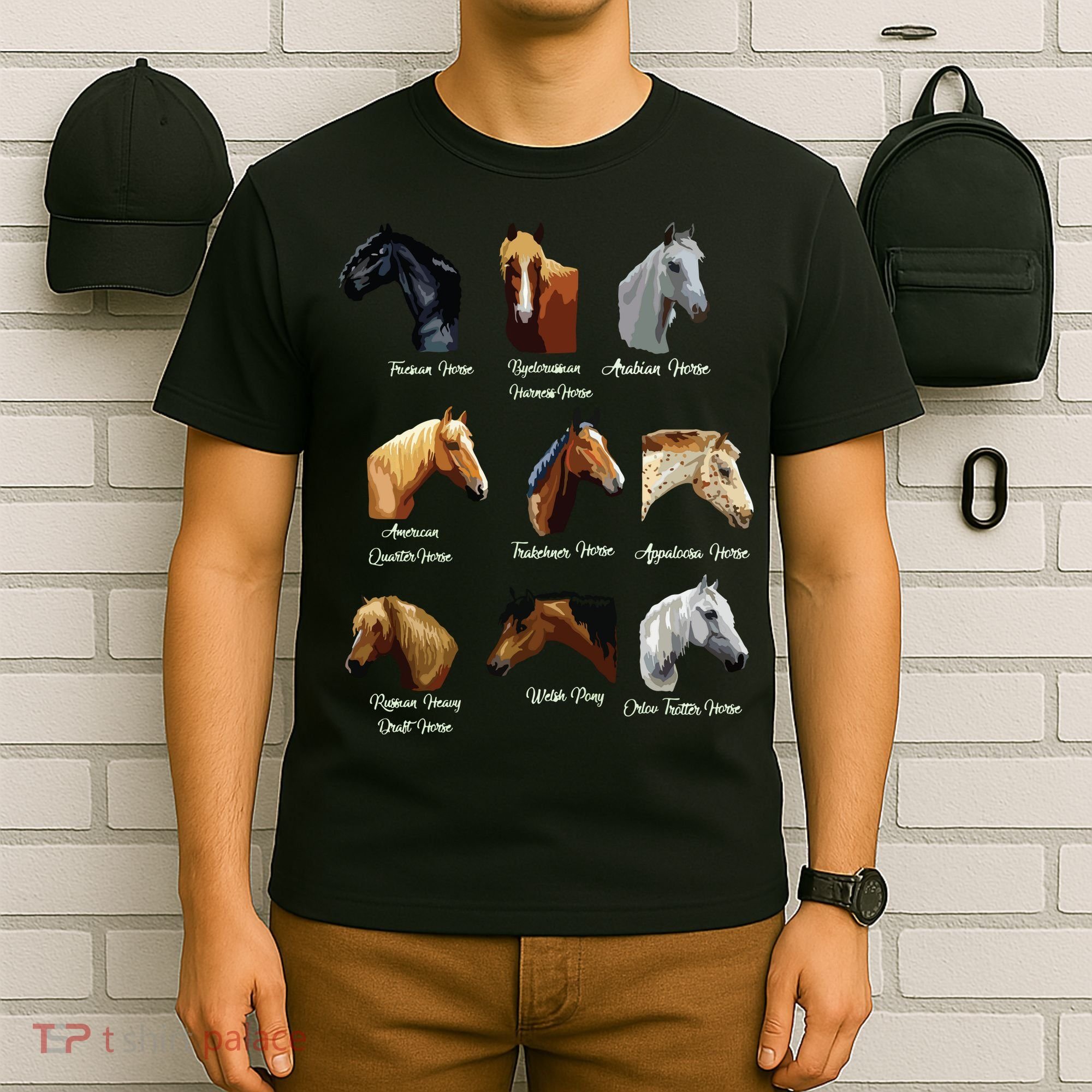 Horse Breeds Equestrian Horseback Riding Gift T-Shirt