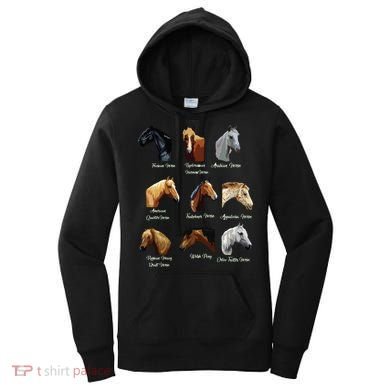 Horse Breeds Equestrian Horseback Riding Gift Women's Hoodie