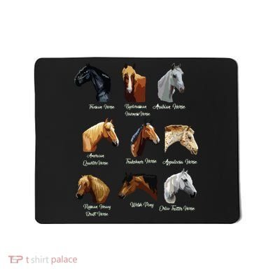 Horse Breeds Equestrian Horseback Riding Gift Mousepad