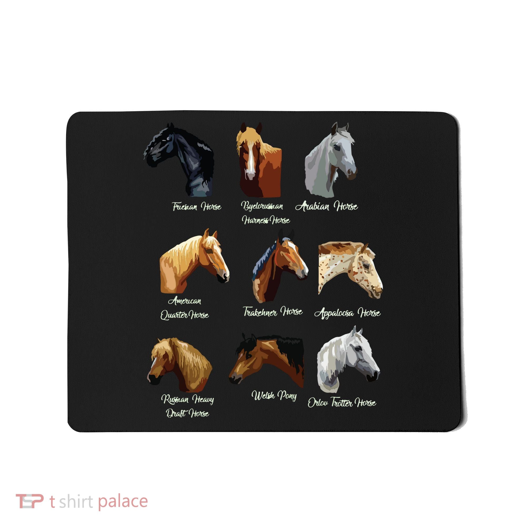 Horse Breeds Equestrian Horseback Riding Gift Mousepad