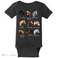 Horse Breeds Equestrian Horseback Riding Gift Baby Bodysuit thumb 0