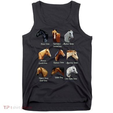 Horse Breeds Equestrian Horseback Riding Gift Tank Top