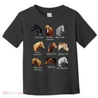 Horse Breeds Equestrian Horseback Riding Gift Toddler T-Shirt thumb 0