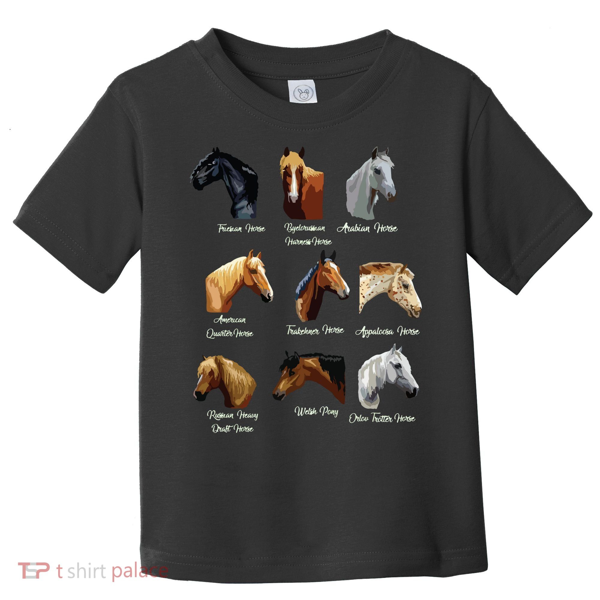 Horse Breeds Equestrian Horseback Riding Gift Toddler T-Shirt