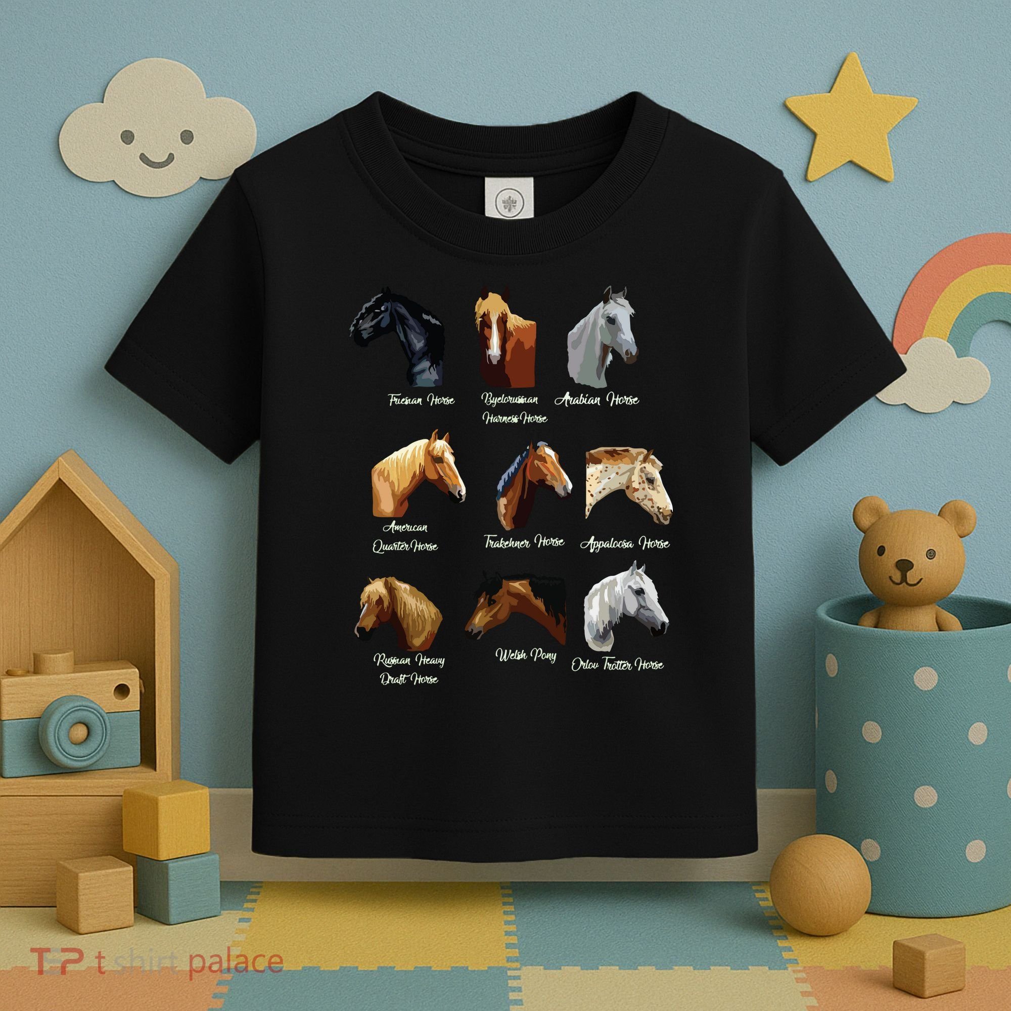 Horse Breeds Equestrian Horseback Riding Gift Toddler T-Shirt