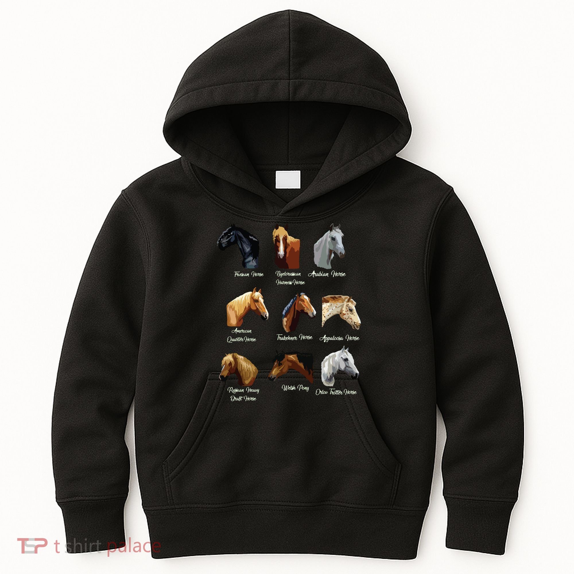 Horse Breeds Equestrian Horseback Riding Gift Kids Hoodie