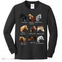 Horse Breeds Equestrian Horseback Riding Gift Kids Long Sleeve Shirt thumb 0
