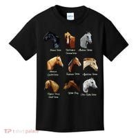 Horse Breeds Equestrian Horseback Riding Gift Kids T-Shirt thumb 0