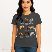 Horse Breeds Equestrian Horseback Riding Gift Women's T-Shirt thumb 4