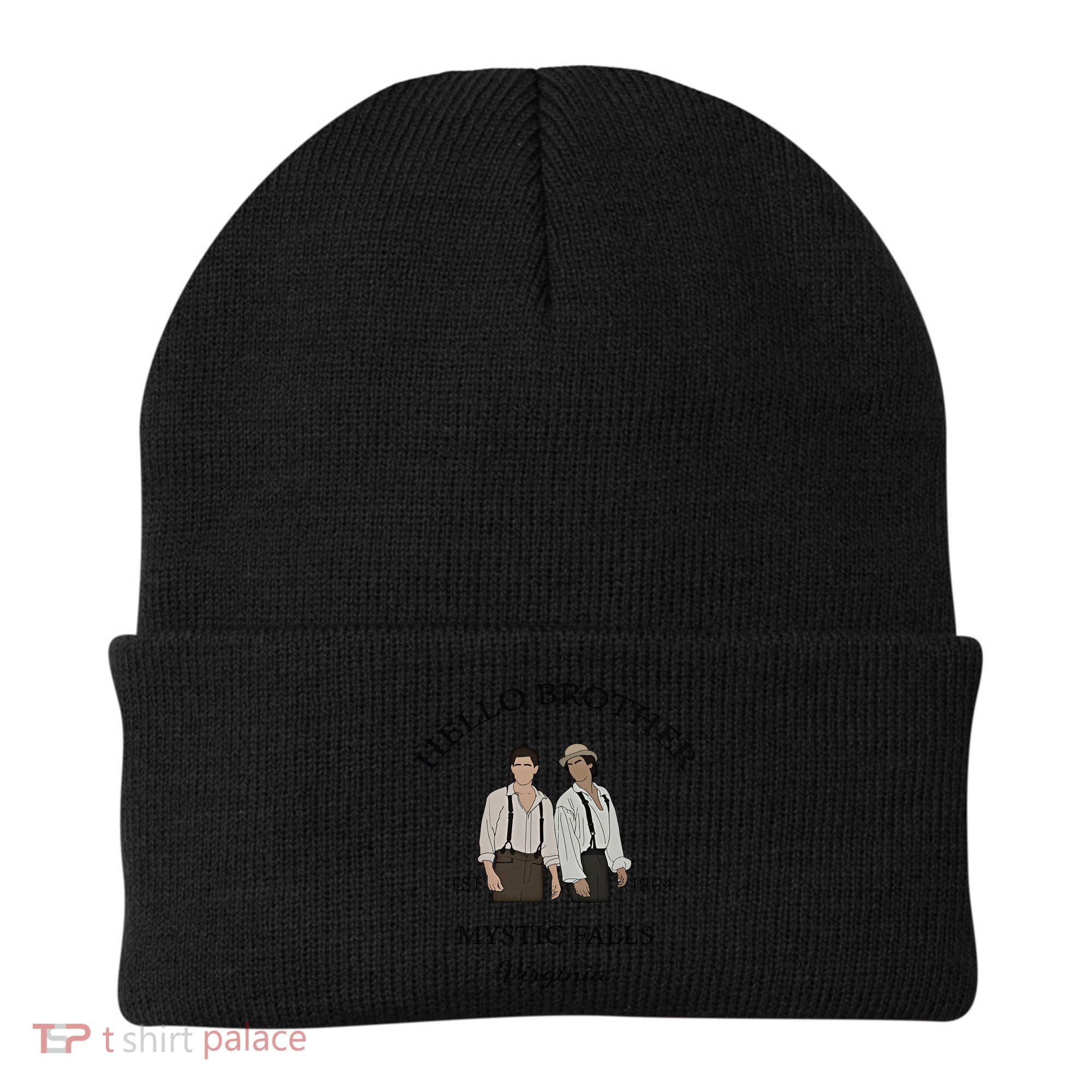 Hello Brother Est 1864 Mystic Falls Virginia Salvatore Beanie