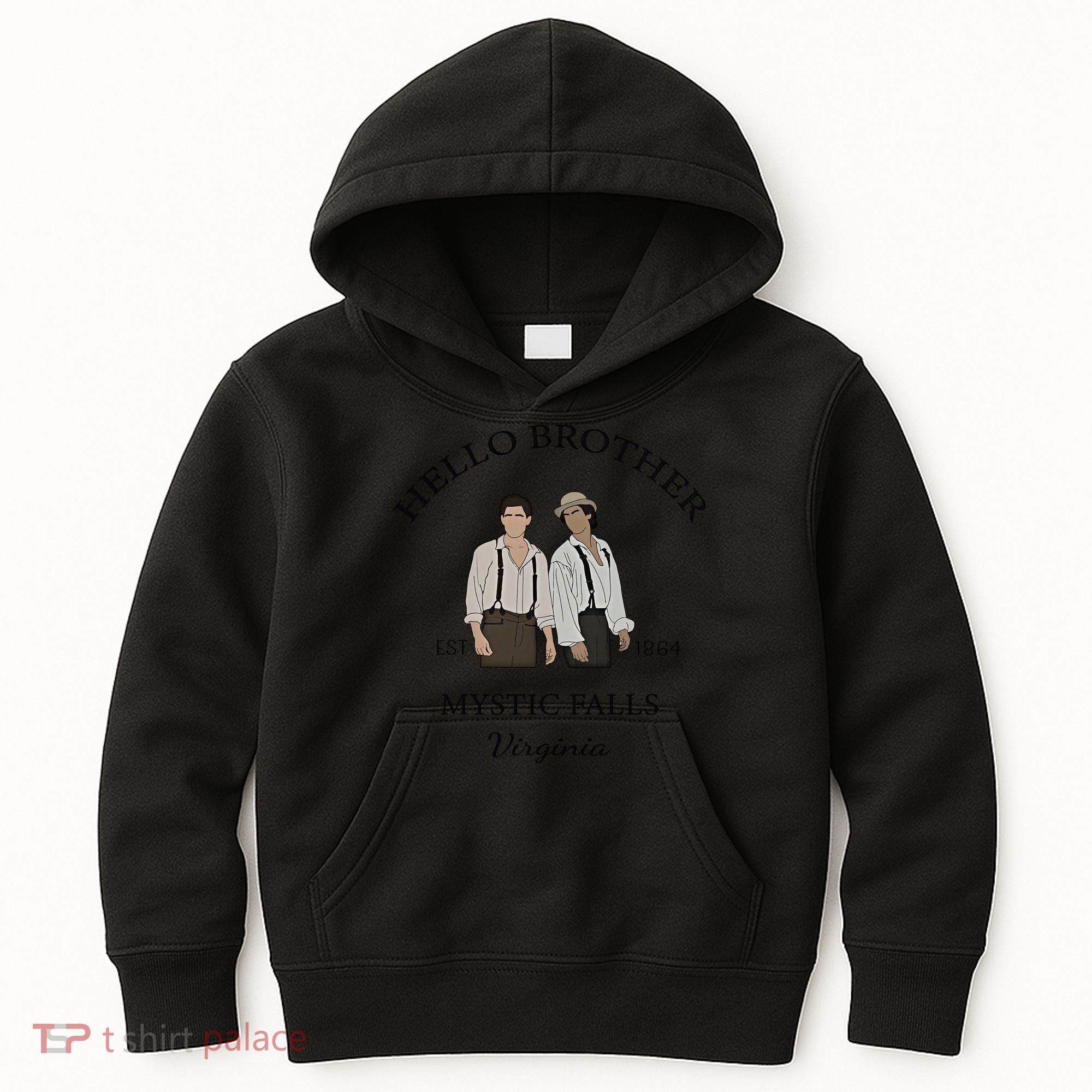 Hello Brother Est 1864 Mystic Falls Virginia Salvatore Kids Hoodie