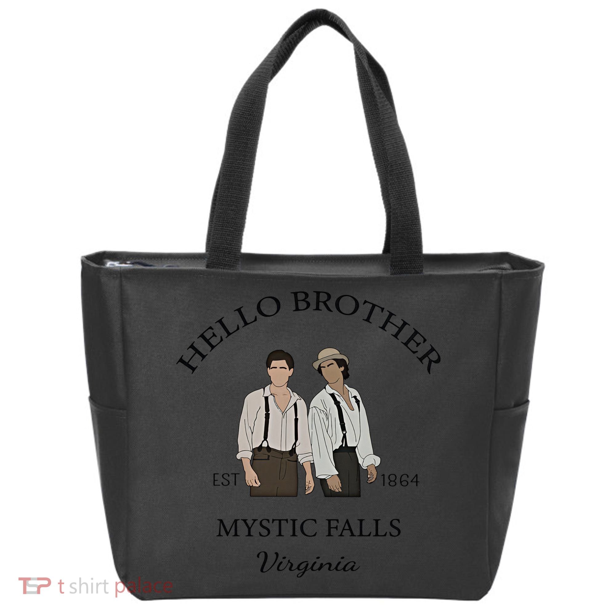 Hello Brother Est 1864 Mystic Falls Virginia Salvatore Tote Bag