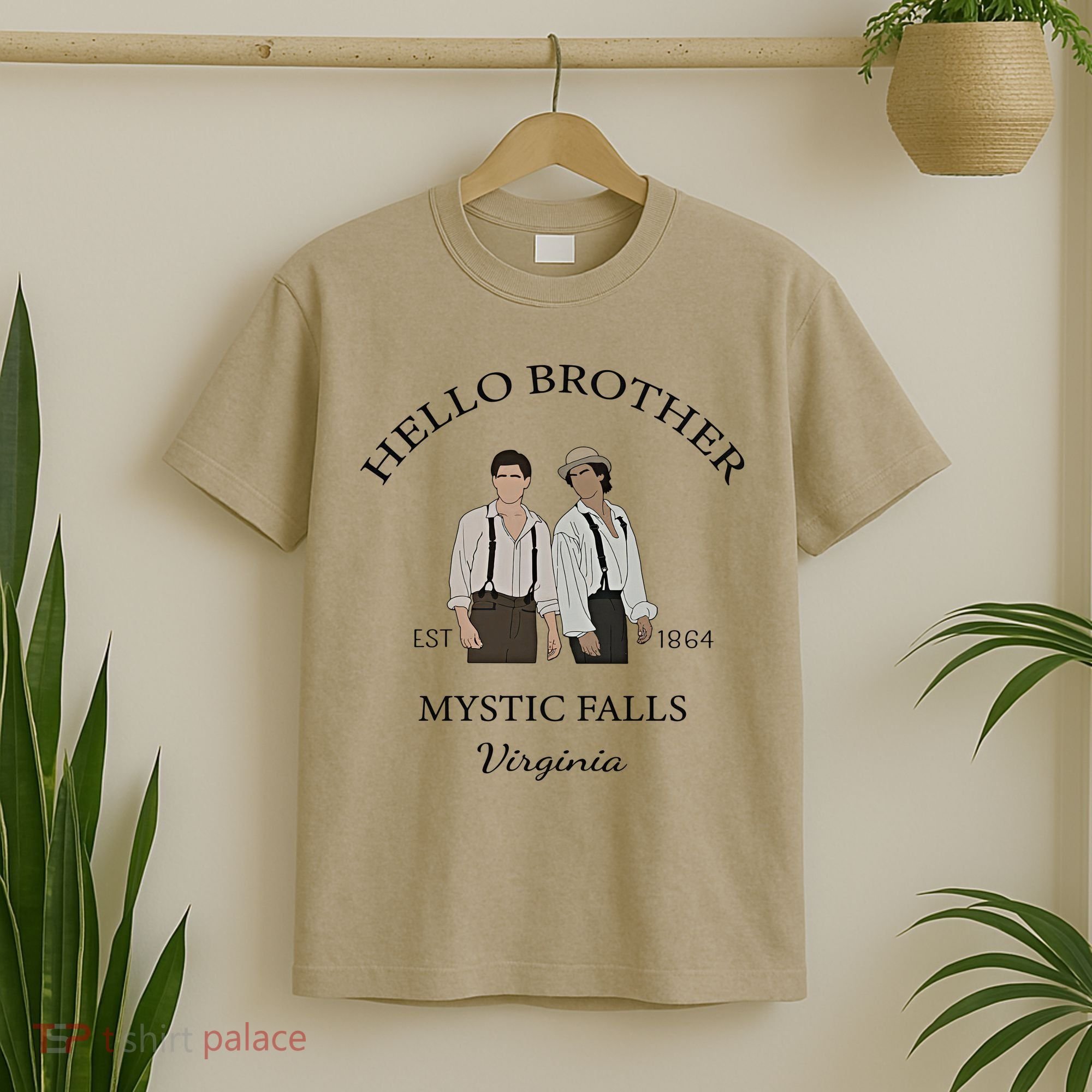 Hello Brother Est 1864 Mystic Falls Virginia Salvatore T-Shirt