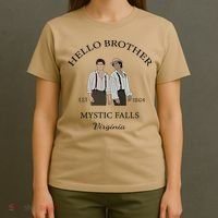 Hello Brother Est 1864 Mystic Falls Virginia Salvatore T-Shirt thumb 4