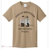 Hello Brother Est 1864 Mystic Falls Virginia Salvatore Kids T-Shirt thumb 0