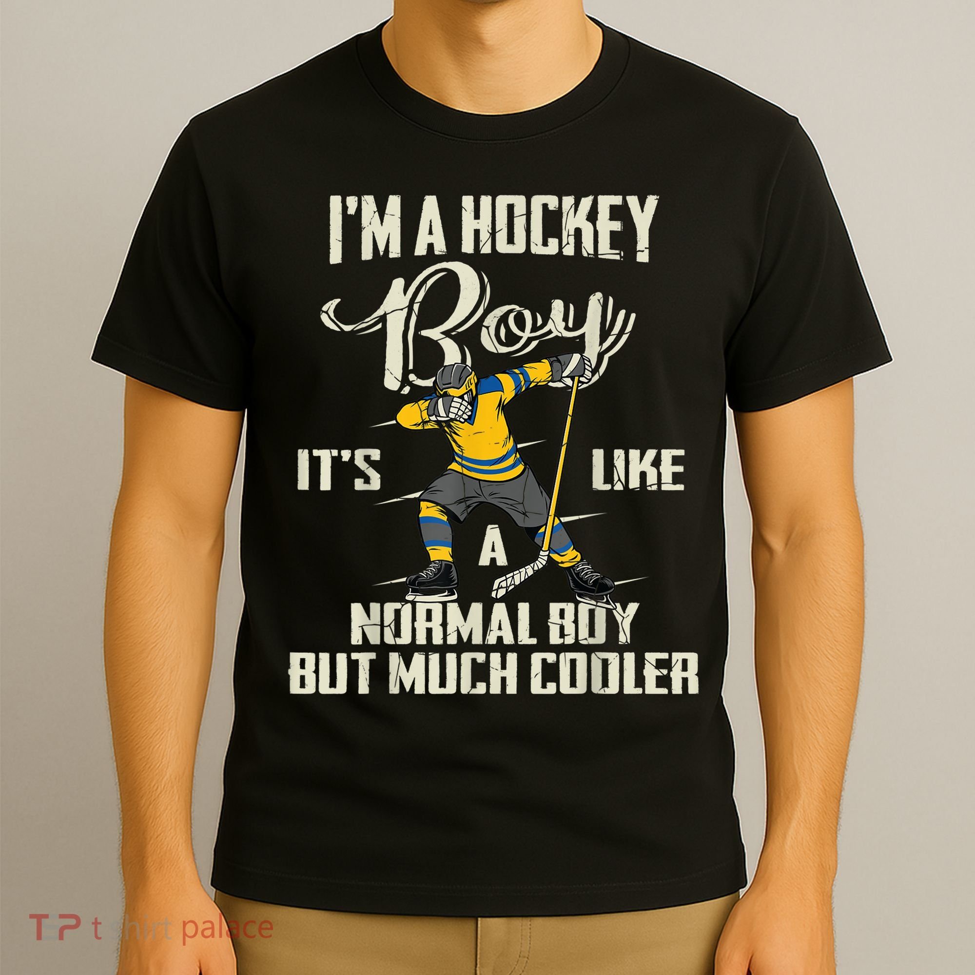 Hockey Boy Funny Gift Funny Dabbing Player Gift Boys Kids Bzr Great Gift T-Shirt