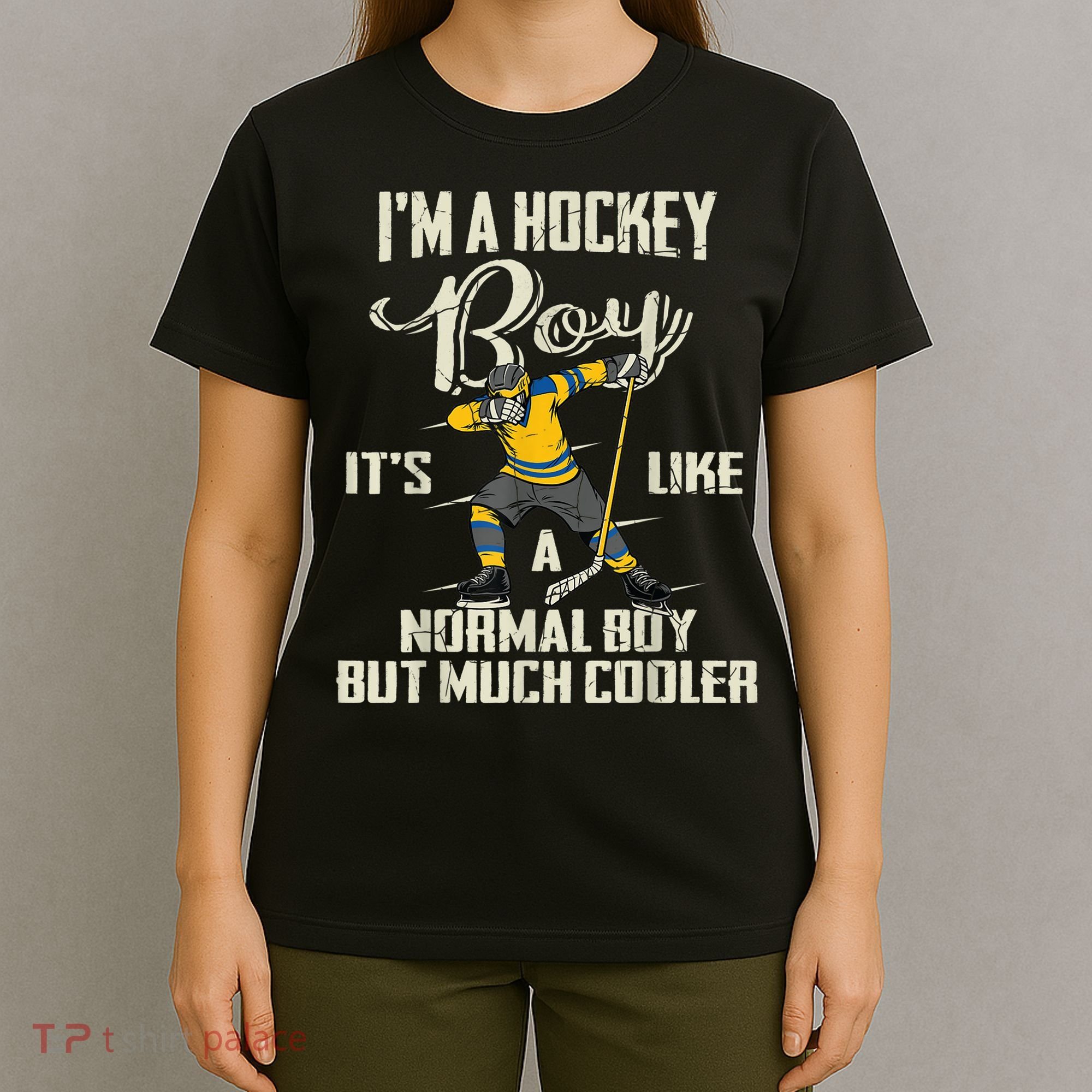 Hockey Boy Funny Gift Funny Dabbing Player Gift Boys Kids Bzr Great Gift T-Shirt