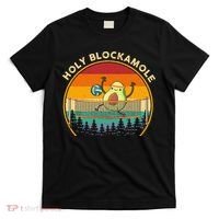 Holy Blockamole Funny Vintage Volleyball Block Avocado T-Shirt thumb 0