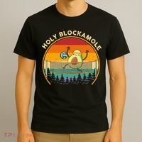 Holy Blockamole Funny Vintage Volleyball Block Avocado T-Shirt thumb 3