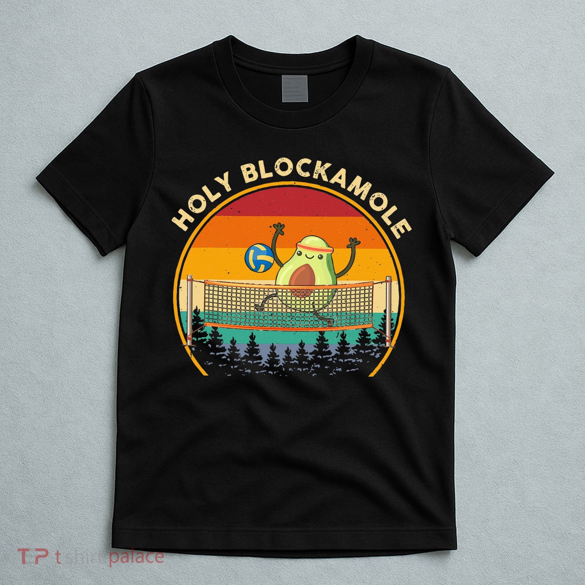 Holy Blockamole Funny Vintage Volleyball Block Avocado T-Shirt