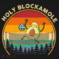 Holy Blockamole Funny Vintage Volleyball Block Avocado T-Shirt thumb 7