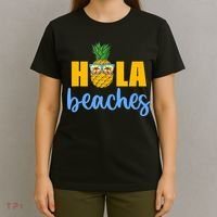 Hola Beaches Funny Beach Vacation Summer For T-Shirt thumb 4