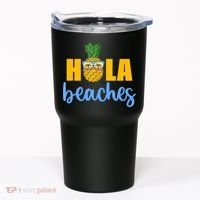 Hola Beaches Funny Beach Vacation Summer For Tumbler thumb 0