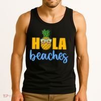 Hola Beaches Funny Beach Vacation Summer For Tank Top thumb 3