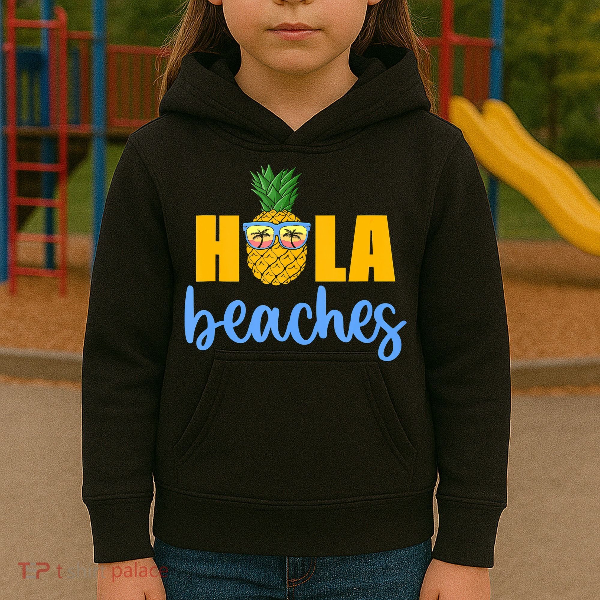 Hola Beaches Funny Beach Vacation Summer For Kids Hoodie