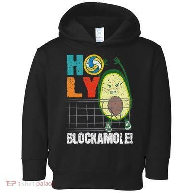 Holy Blockamole Funny Volleyball Block Avocado Design Toddler Hoodie
