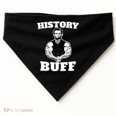 History Buff Funny Abraham Lincoln Weightlifting USA-Made Doggie Bandana